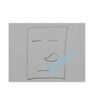 真顔の四角くん（個別スタンプ：8）