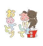 くろねこ(冬)（個別スタンプ：37）