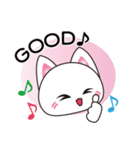 ♪ホワイトにゃんこのキュートなメッセージ（個別スタンプ：1）