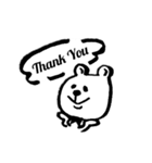 モノトーン♡くま♡うさぎ（個別スタンプ：5）