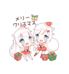 ふたごのしろねこ・冬（個別スタンプ：21）