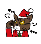 クリスマス版のキジトラ猫（個別スタンプ：4）