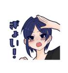 青髪女の子のすたんぷ（個別スタンプ：4）
