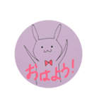 缶バッジ風うさぎ！「ピョンタ」（個別スタンプ：1）