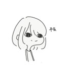 心が辛い時の女の子とナニカ（個別スタンプ：1）