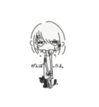 心が辛い時の女の子とナニカ（個別スタンプ：9）