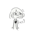 心が辛い時の女の子とナニカ（個別スタンプ：34）