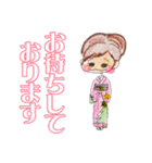 色鉛筆による和柄スタンプ（個別スタンプ：5）