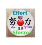 二字熟語の英語とイタリア語（個別スタンプ：16）