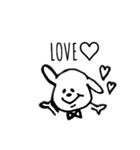 モノトーンわんこ♡（個別スタンプ：2）