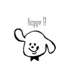 モノトーンわんこ♡（個別スタンプ：3）