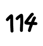 シンプル手書き数字スタンプ（個別スタンプ：1）