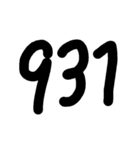 シンプル手書き数字スタンプ（個別スタンプ：3）