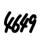 シンプル手書き数字スタンプ（個別スタンプ：4）