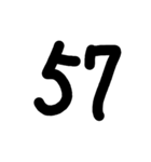 シンプル手書き数字スタンプ（個別スタンプ：5）