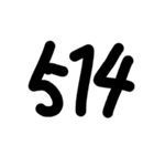 シンプル手書き数字スタンプ（個別スタンプ：6）