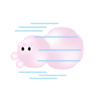 ピンク色の綿飴目の人（個別スタンプ：1）