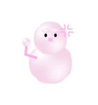 ピンク色の綿飴目の人（個別スタンプ：2）