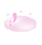 ピンク色の綿飴目の人（個別スタンプ：7）