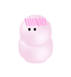 ピンク色の綿飴目の人（個別スタンプ：11）