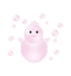 ピンク色の綿飴目の人（個別スタンプ：13）