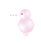 ピンク色の綿飴目の人（個別スタンプ：14）