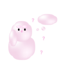 ピンク色の綿飴目の人（個別スタンプ：15）