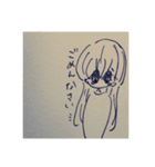 とてもへんな生き物と人（個別スタンプ：4）
