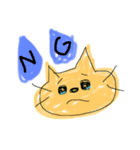 黄色とオレンジのラクガキねこ（個別スタンプ：6）