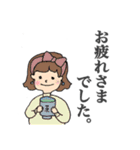前髪は短い派の女子達（個別スタンプ：6）
