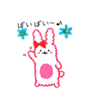 ほんわかタッチのふわふわうさぎ（個別スタンプ：6）