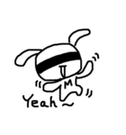 目の周りが黒いうさぎさん（個別スタンプ：3）