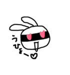 目の周りが黒いうさぎさん（個別スタンプ：6）