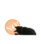 黒猫 シンプル スタンプ。（個別スタンプ：3）
