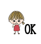 カラフルな女の子＊日常会話①（個別スタンプ：1）