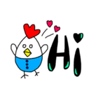 にわとりさん×派手文字（個別スタンプ：3）