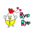 にわとりさん×派手文字（個別スタンプ：4）