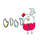 にわとりさん×派手文字（個別スタンプ：21）