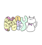 顔が中心によった猫（個別スタンプ：7）