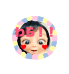 全力顔の女の子（個別スタンプ：5）