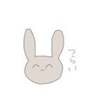 笑顔にネガティブなうさぎ（個別スタンプ：1）
