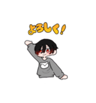 しょぼん猫と少年（個別スタンプ：1）
