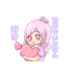 パステルで可愛い恋するハートの女の子（個別スタンプ：2）