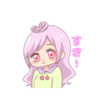 パステルで可愛い恋するハートの女の子（個別スタンプ：3）