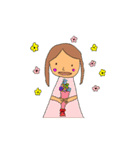 色々な髪型の女の子と男の子（個別スタンプ：1）