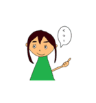 色々な髪型の女の子と男の子（個別スタンプ：32）