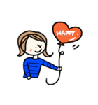 秋冬の女の子（個別スタンプ：17）