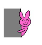 ピンク色のうさぎのスタンプ（個別スタンプ：6）