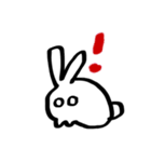 表情豊かなしろくろうさぎ（個別スタンプ：4）