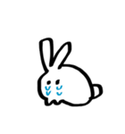 表情豊かなしろくろうさぎ（個別スタンプ：7）
